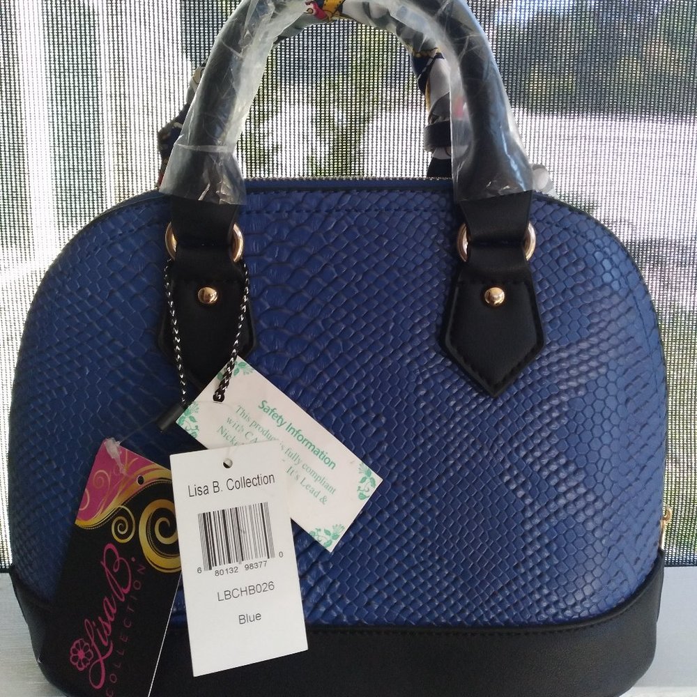 NWT Lisa B Collection Small Faux Leather Satchel w/Adjustable Crossbody Strap